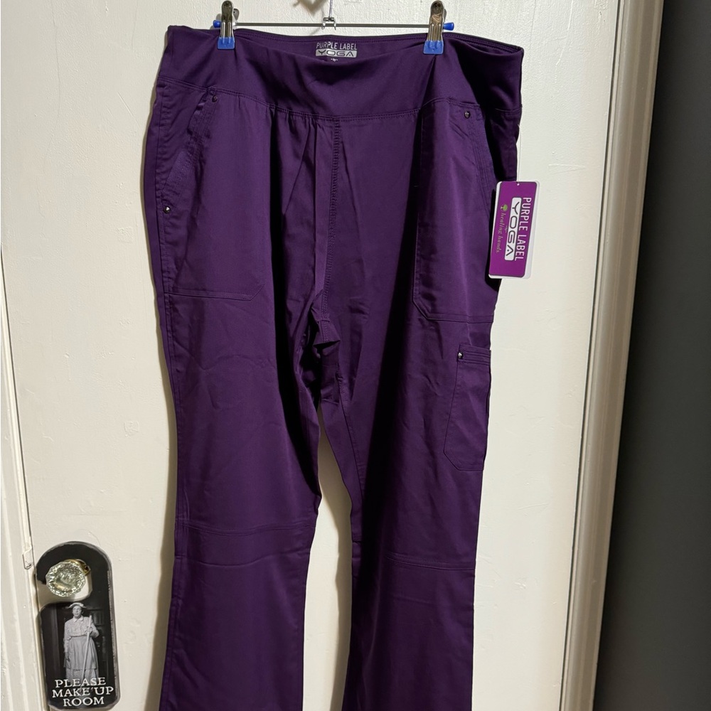 Purple Label scrubs, new pants with tag, size XL in Eggplant (purple)